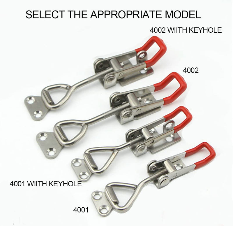 [Australia - AusPower] - Adjustable Toggle Latch Clamp 4001, 330 Lbs 150Kg Holding Capacity, 4001 Heavy Duty Quick Release Pull Latch Toggle Clamp (R4001-8PCS) R4001-8PCS 