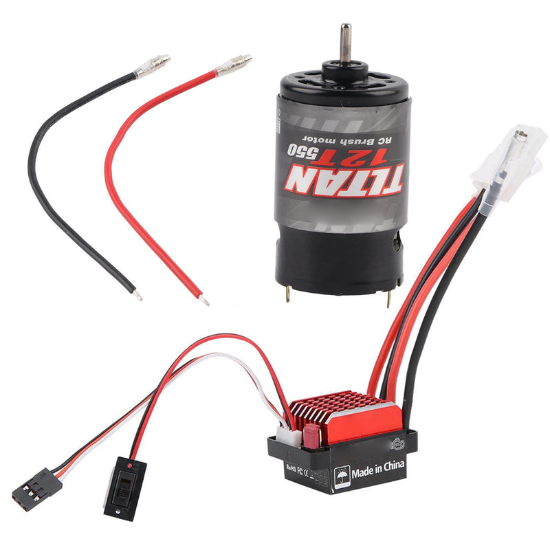 [Australia - AusPower] - SUNGOOYUE RC Car Motor,550 Brushed Motor 360A Brushed Electronic Speed Controller ESC Fit for 1/10 RC Car (12T) 