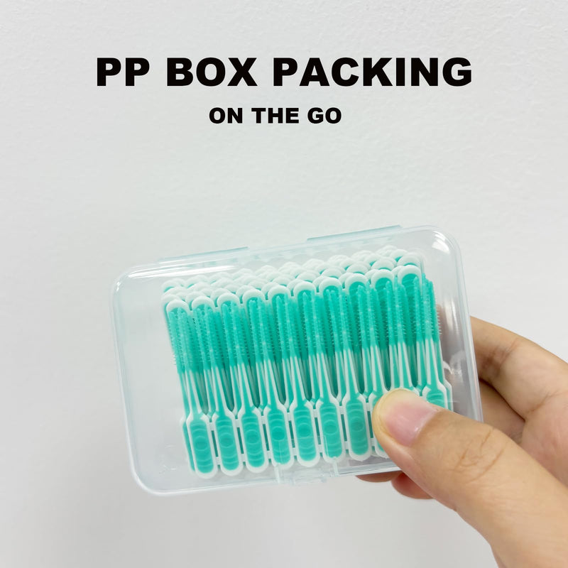 [Australia - AusPower] - 200PCS Interdental Brush with Soft Rubber Handle,Disposable Dental Picks for Teeth Cleaning,Dental Picks with Convenient PP Case (Green) Green 