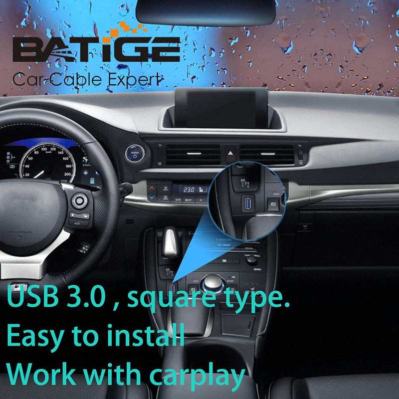 5 Pack Square Single Port USB 3.0 Car Mount Flush Cable USB 3.0 Panel Flush Mount Extension Cable Waterproof for Car Truck Boat Motorcycle Dashboard 3ft 5