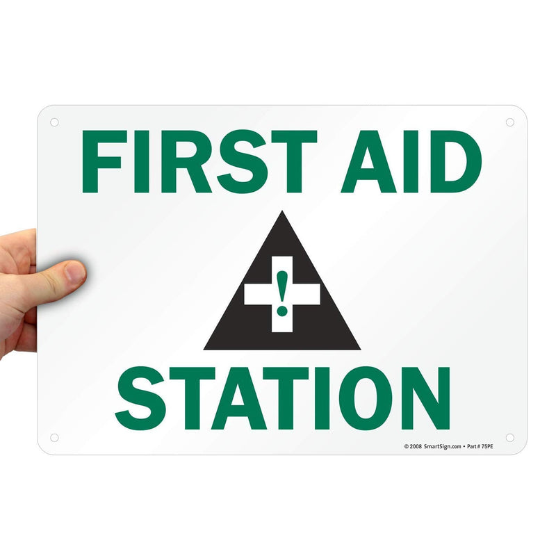 SmartSign "First Aid Station" Sign | 10" x 14" Aluminum 10" x 14"