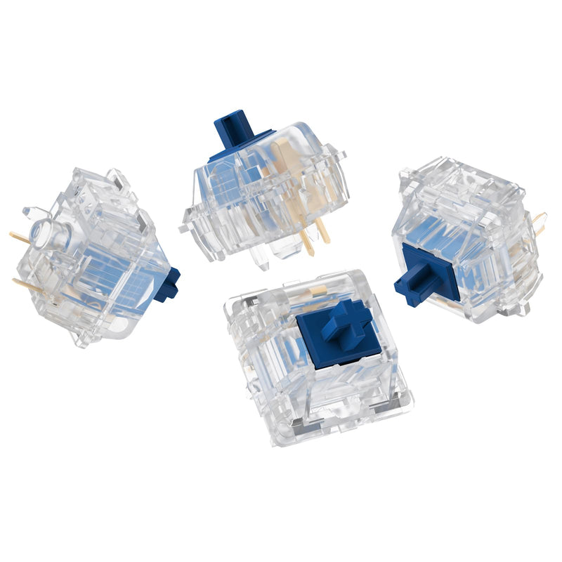 DUROCK Silent Linear Switches, Classic Blue Stem 5 Pins Silent Linear Switch, Pre-lubed MX Silent Keyboard Switches Dolphin 62g, 90pcs Clear Dolphin 62g