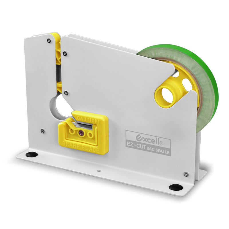 Excell ET-609K Metal Tape Bag Sealer with Trimmer Blade: Fits 9 mm Tape, Ideal for Sealing Candy, Bread, and Meat. Easy to Cut and Trim Bags. Durable, Table-mountable. Includes Sealer and Tape roll.