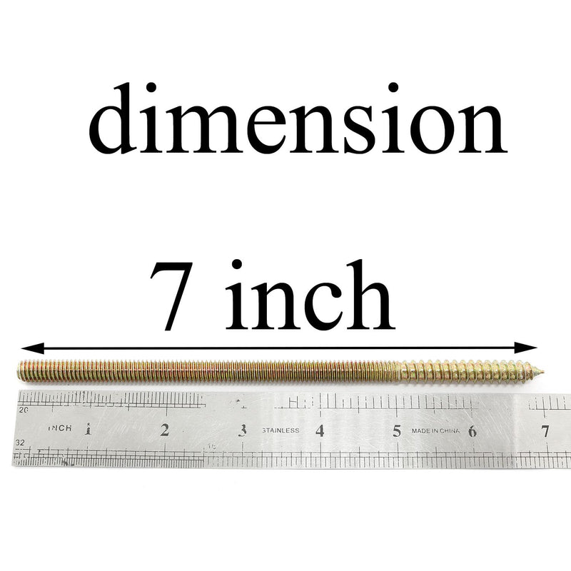 [Australia - AusPower] - 8pcs 5/16-18 x 7 Inch Hanger Bolts Double Headed Bolts Self-Tapping Screw Inch Hanger Bolts for Furniture 