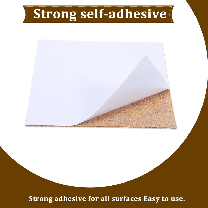 Bremorou 30 Pcs Cork Sheets with Adhesive Backing 4 x 4 Inch Square Corks Tiles Self-Adhesive Cork Coasters Mini Wall Board for DIY Crafts Drinks Mat Home Office Tabletop Decoration Brown Oak Gifts