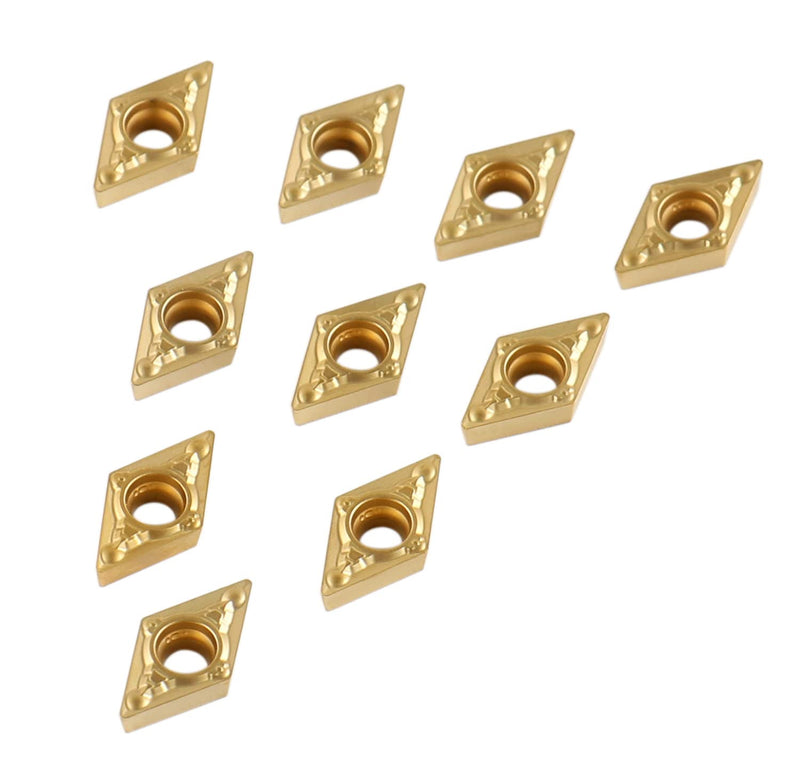 [Australia - AusPower] - Accusize Industrial Tools Dcmt21.51 Tin Coated Carbide Inserts, 10 Pcs/Box, 2104-1010 
