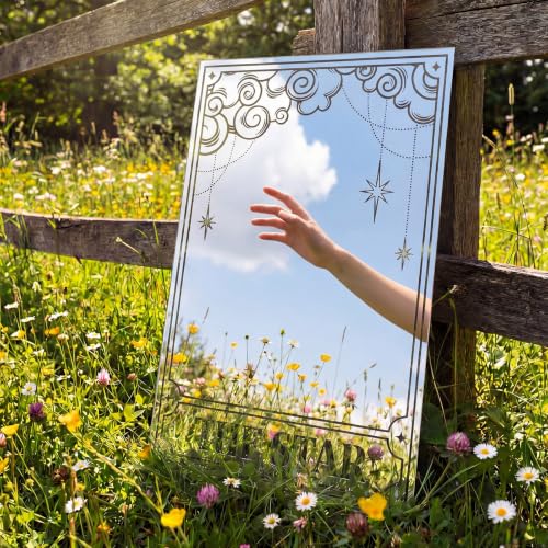 Lewtemi Tarot Mirror Acrylic Tarot Card Wall Decor Mystical Witchy Gifts for Women Sacred Space Fortune Teller Spirituality Astrology Witch Magi Art Decor (the Star) the Star