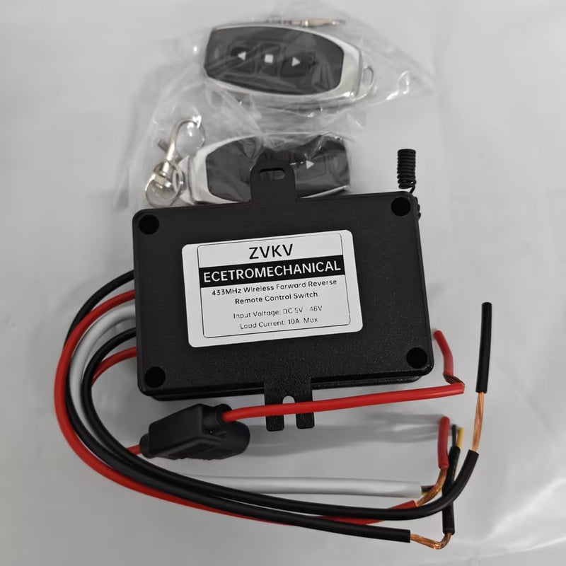 5V-48V 10A DC Motor Wireless Forward Reverse Remote Control Switch Linear Actuator Controller Winch Solenoid Relay Contactor, Forward and Reverse Control Switch