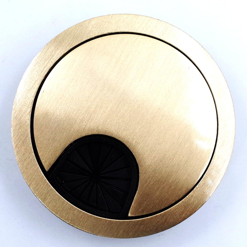[Australia - AusPower] - JETLAND Desk Grommet for Wire Organizer - Brushed Golden, Fits 2" Hole, GBG53, 2-Pack 2 Inches & 2-Pack 