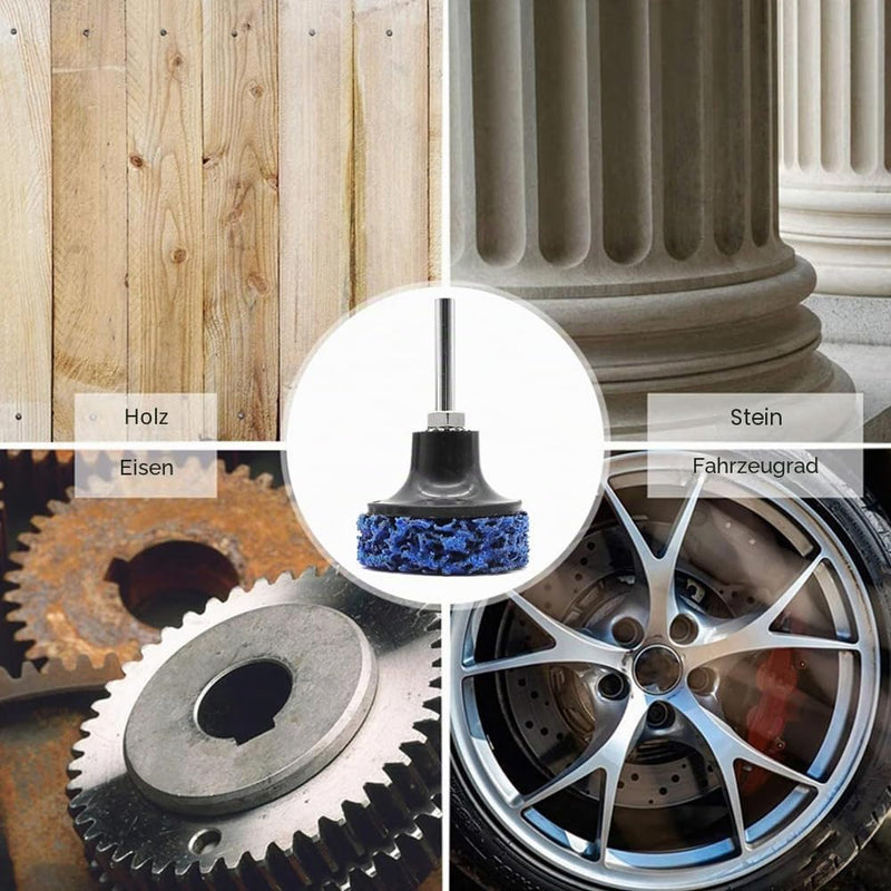 Pack of 12 2 inch CSD Disc Drill 50 mm Cleaning Discs Set with Rods Coarse Sanding Disc Nylon Fabric Disc for Surface Polishing Rust Removal (Blue) Blue