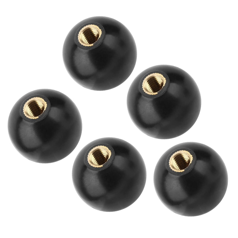 [Australia - AusPower] - M10 Female Threaded Ball Knob, 5Pcs 35mm Engineering Plastic Ball Lever Knob Lathe Tractor Machine Handle Replacement Universal Ball Knob Screw in Knobs Round Knob Easy Press(Black) 