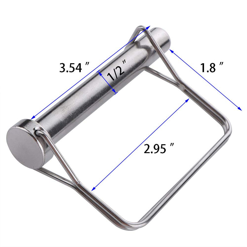 [Australia - AusPower] - Large Square Safety Coupler Pin 1/2" x 3-1/2"(12.6mm x 90mm), Full Marine grade 316 stainless steel Heavy duty Shaft Locking Pin 