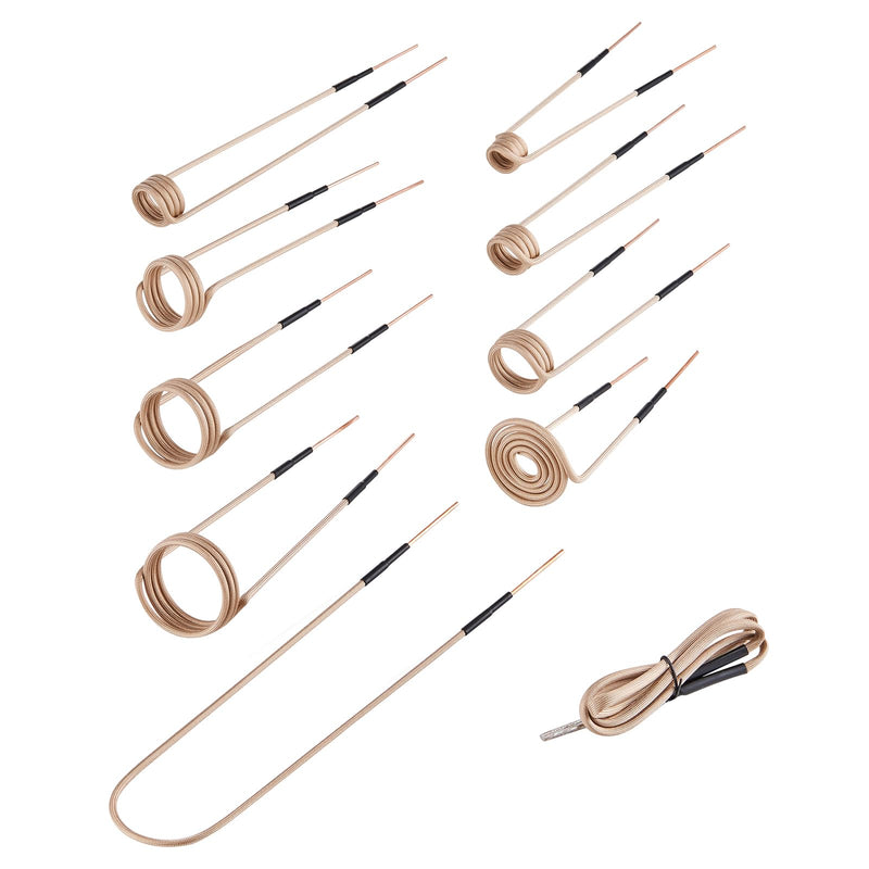 VEVOR 10-Piece Magnetic Induction Heating Coil, Mini Heating Coils Set with Flexibility & Long Life for Removing Rusty Screws & Nuts, 8 Coils + 1 U-shaped + 1 Free Shape