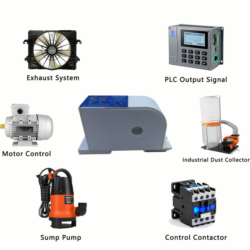 [Australia - AusPower] - Current Sensing Switch, Normally Open AC Sensor 0.2-50A Detectable, High Precision Monitoring Relay（F006） F006 