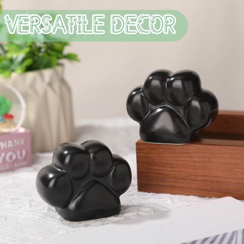 Honeydak 2 Pack Toilet Bolt Caps Decorative Paw Print Toilet Bolt Screw Covers Cute Ceramic Bathroom Decor Fun Themed Gadgets Bathroom Replacement Parts black