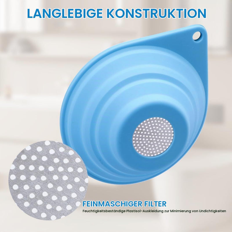 Kidney Stone Strainer 2 Pack Collapsible Silicone Funnel with Strainer 316 Stainless Steel for Filtering Urine and Urine for Analysis Purposes