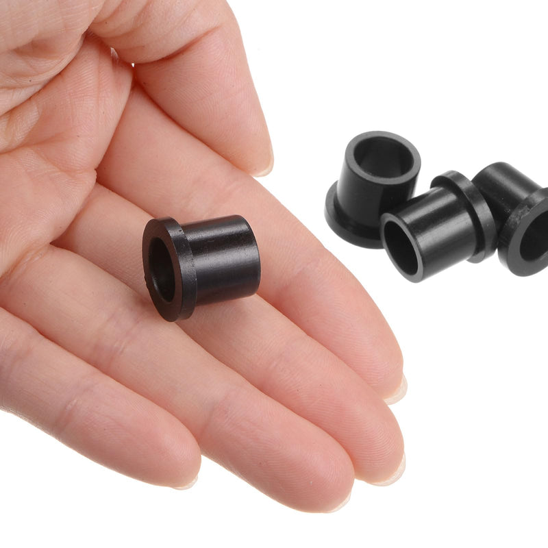 [Australia - AusPower] - uxcell 4pcs Flanged Sleeve Bearings Plastic Bushings 9.6mm Bore x 12.7mm OD x 13.4mm Length Nylon Bushings, Black 4 