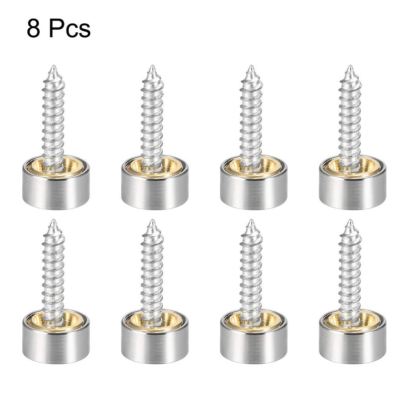 [Australia - AusPower] - uxcell Mirror Screws Decorative Caps Cover Nails Brushed Stainless Steel 10mm 8pcs 