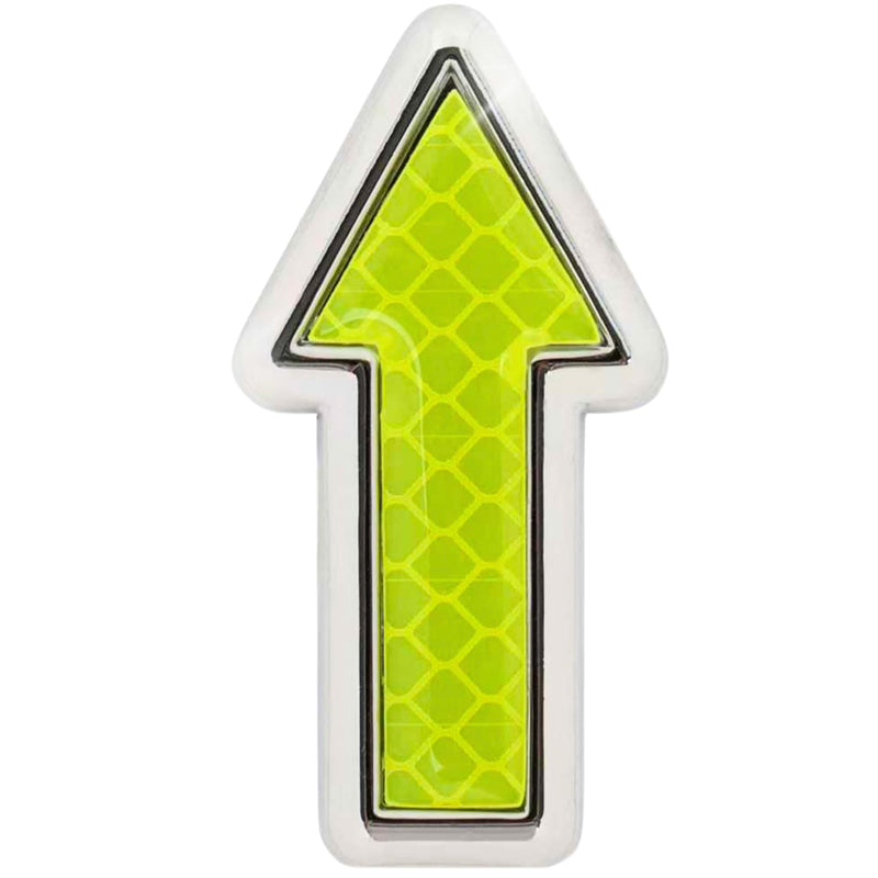 High Visibility Reflective Waterproof Stickers for Car Motorcycle Bike, Heart Arrow Triangle Circle Shaped Safety Reflector Decal with Silver Frame, Trailer Helmet Night Driving (Yellow Arrow) Yellow Arrow