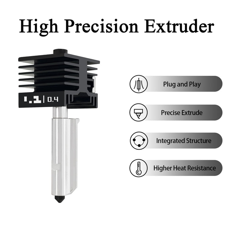 4‑Pack 0.2/0.4/0.6/0.8mm Hotend for Bambu Lab P2S/X2D/H2D/H2S/A1/A1 Mini | Leak-Free Hardened Steel Nozzles, Wear-Resistant Long-Lasting Extruder, Recognizable Silicone Cover 3D Printer Part 0.2MM+0.4MM+0.6MM+0.8MM