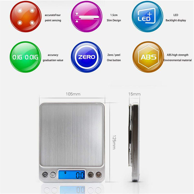 [Australia - AusPower] - LCD Portable Mini Electronic Digital Scales 3000g/0.1g Pocket Case Postal Kitchen Jewelry Weight Balance Scale 