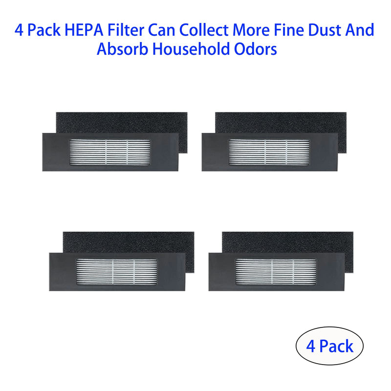 Replacement Accessories Kit for Yeedi Vac/Vac X/Vac Max/Vac Station/Vac 2/ Vac 2 Pro Robot Vacuum Include 1Main Brush 4 Side Brushes 4 Filter Parts (9 Pack)