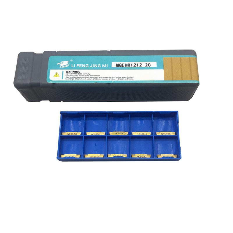 [Australia - AusPower] - 12PCS 1/2” Grooving Tool Holder MGEHR1212-2 with MGMN200 Grooving Insert Cut Off Parting Tools Turning Insert Carbide Insert for Steel Grooving Width 0.78" 1/2" Groovinng holder + MGMN200 