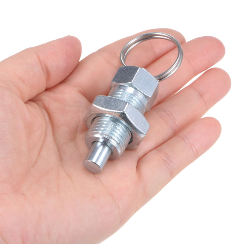[Australia - AusPower] - 2Pcs Spring Plunger with Pull Ring M16x1.5 Thread Length Pin Dia.8mm Flat Head Carbon Steel Non-Locking Retractable Index Plunger for Industrial Equipment 