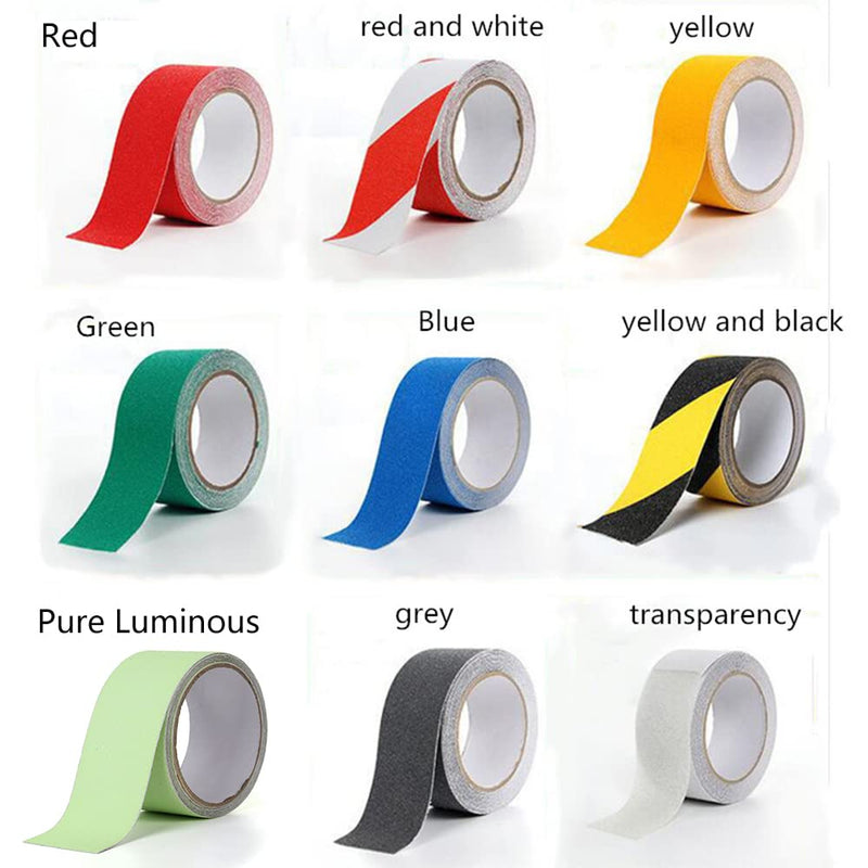 Anti Slip Tape 2 inch x 33 feet Safety Non Slip High Grip Adhesive Flooring Sticky Strip Steps Tread Waterproof Indoor Outdoor Red and White Red+White