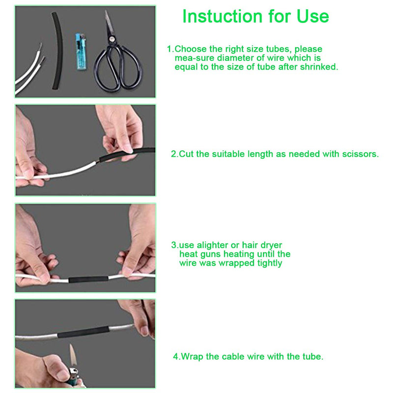 Purple-fox 3:1 Heat Shrink Tubing Adhesive-Lined Heat Shrinkable Tube Waterproof Insulation Sealing DIY Black (5Ft (1/2 inch (12.7mm)) Dia 1/2” (12.7mm)