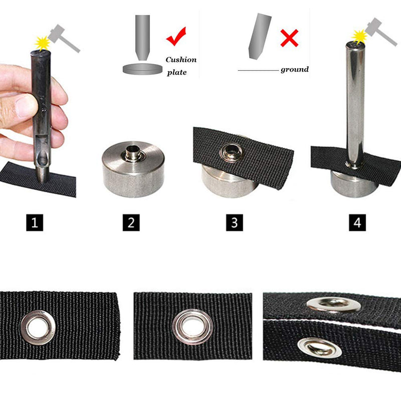 Grommet Kit,Grommets 1/2 inch Heavy Duty Metal Eyelets Kit for Fabric Curtains (Silver) Silver