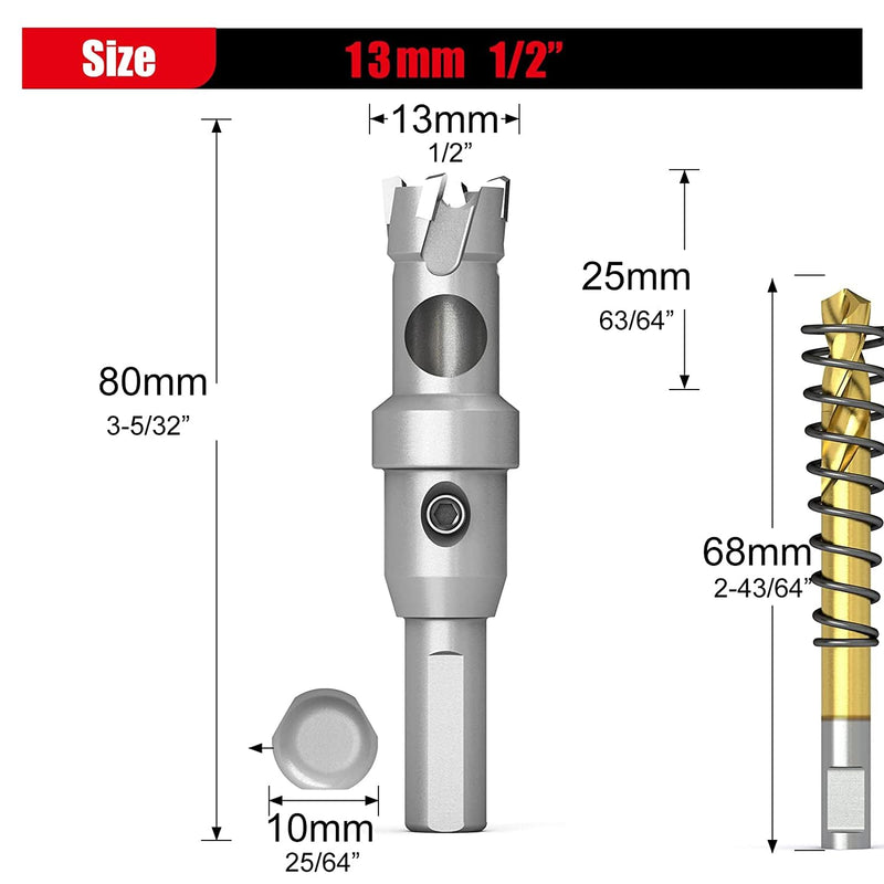 [Australia - AusPower] - GSTK Upgrade Heavy Duty Carbide Hole Saw,Metal Steel Hole Saw Drill Bit,TCT Hole Cutter-Alloy Hardness Upgrade, Life Upgrade,Use for Stainless Steel, mild Steel, Iron, Copper,etc (13mm|1/2") 13mm|1/2‘’ 