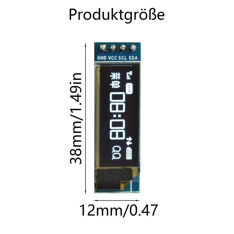 Gerui Set of 3 0.91 Inch OLED LCD Display Module Mini IIC 128 × 32 LCD Display Device, Compatible with Arduino and Other Microcontrollers, 3.3 V-5 V