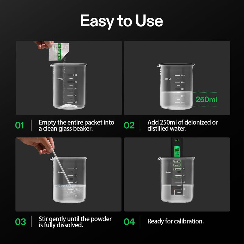 [Australia - AusPower] - VIVOSUN Digital pH and TDS Meter Kits and 18-Pack pH Meter Buffer Solution Powder, pH 6.86/4.00/9.18, pH Buffer Powder for Precise and Easy pH Tester Calibration 