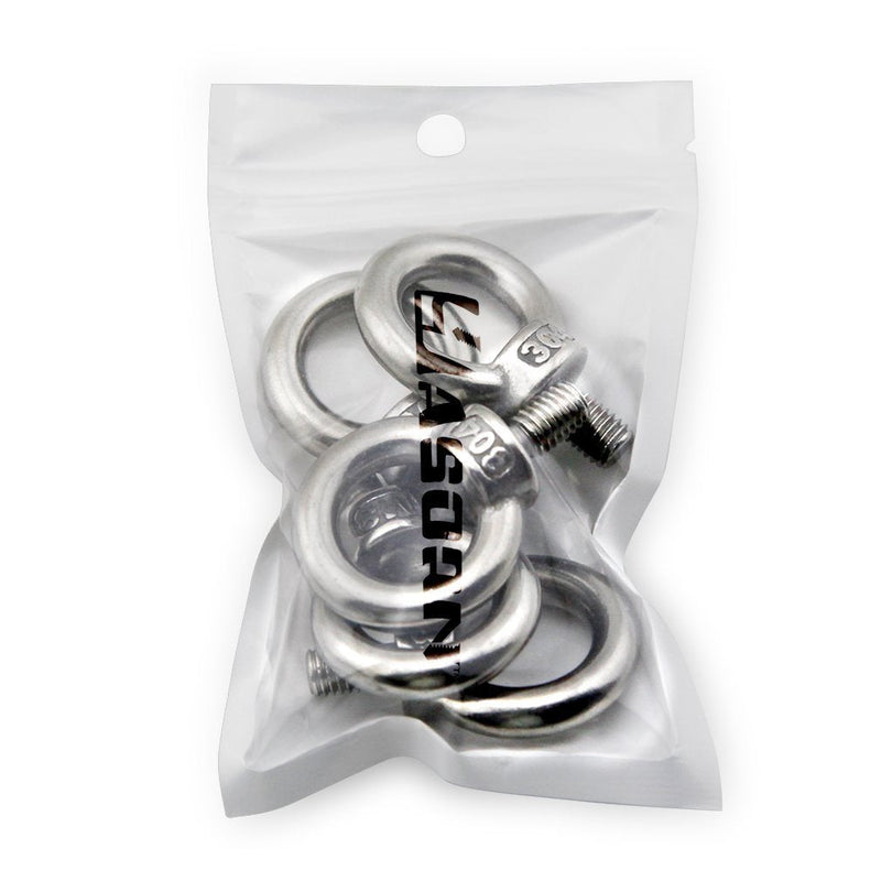 [Australia - AusPower] - Yasorn 5pcs M8/0.32" Lifting Ring Eye Bolt Stainless Steel Screw Bolt 