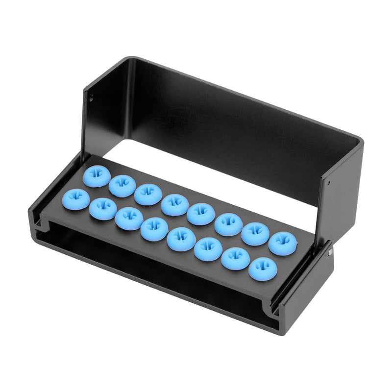 [Australia - AusPower] - 2Pcs 16 Holes Bur Block Holder with Silicon Cover Autoclavable Burs Block Case for Placing FG RA Burs (black) Black 