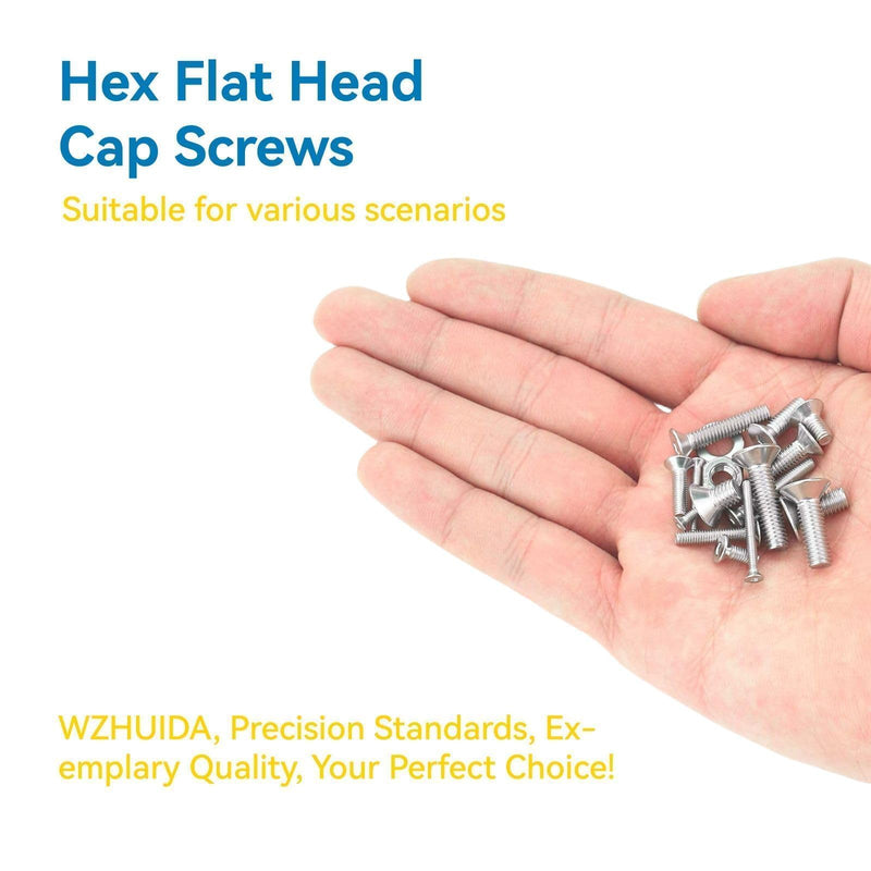 [Australia - AusPower] - 1080 Pcs M3 Screw Assortment, M3*6mm, 8mm, 10mm, 12mm, 14mm, 16mm, 18mm, 20mm, 25mm, 30mm, 35mm, 40mm, 50mm, Stainless Metric Hex Flat Head Countersunk Screws Nuts and Washers with Wrench 