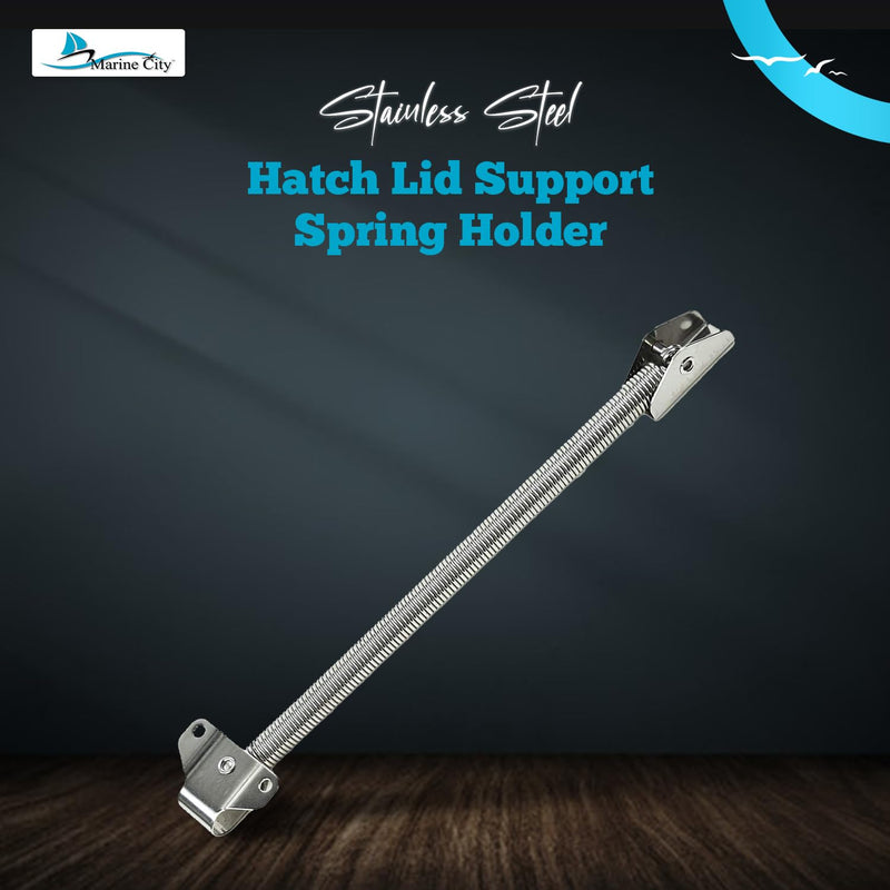 MARINE CITY Stainless Steel Strong & Sturdy Gloss Polished Finish Hatch Spring Adjuster with U-Bolt and L-Shape Plate for Lighter Door Cabinet Doors Window Hatches 8-7/16 Inch