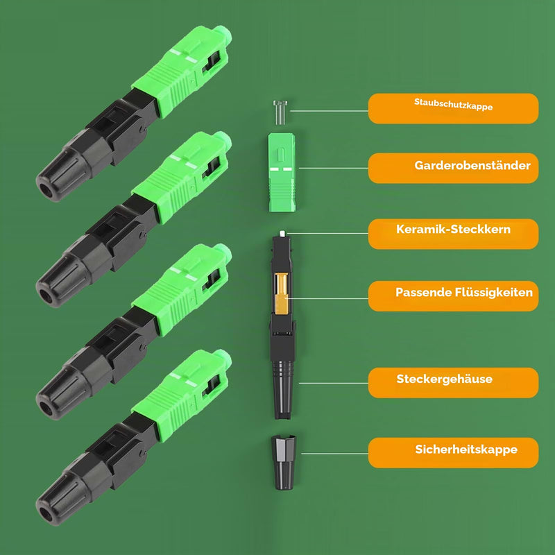 Pack of 12 Stable Connection Connectors Fiberglass Quick Connector SC/APC | Cold fiber connectors SC/APC for connecting fiber optic cables to CATV networks and connecting to FC interface communication systems