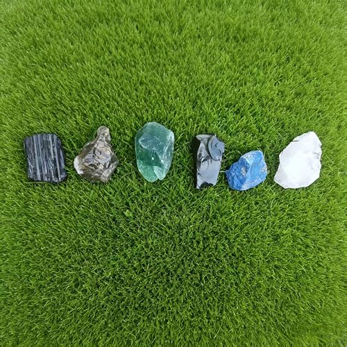 Protection Crystal Set,6 Natural Healing Stones for Shields Negative Energy Protection Crystal Set