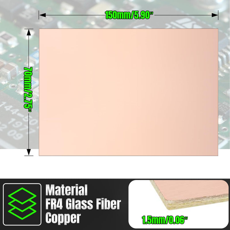 [Australia - AusPower] - 5 Pcs FR4 Copper Clad Laminate PCB Circuit Board, 100x70mm 3.93x2.76 inch Single Sided PCB Circuit Board, 1.5mm Thickness DIY Prototyping PCB Board 3.93"x2.76" 
