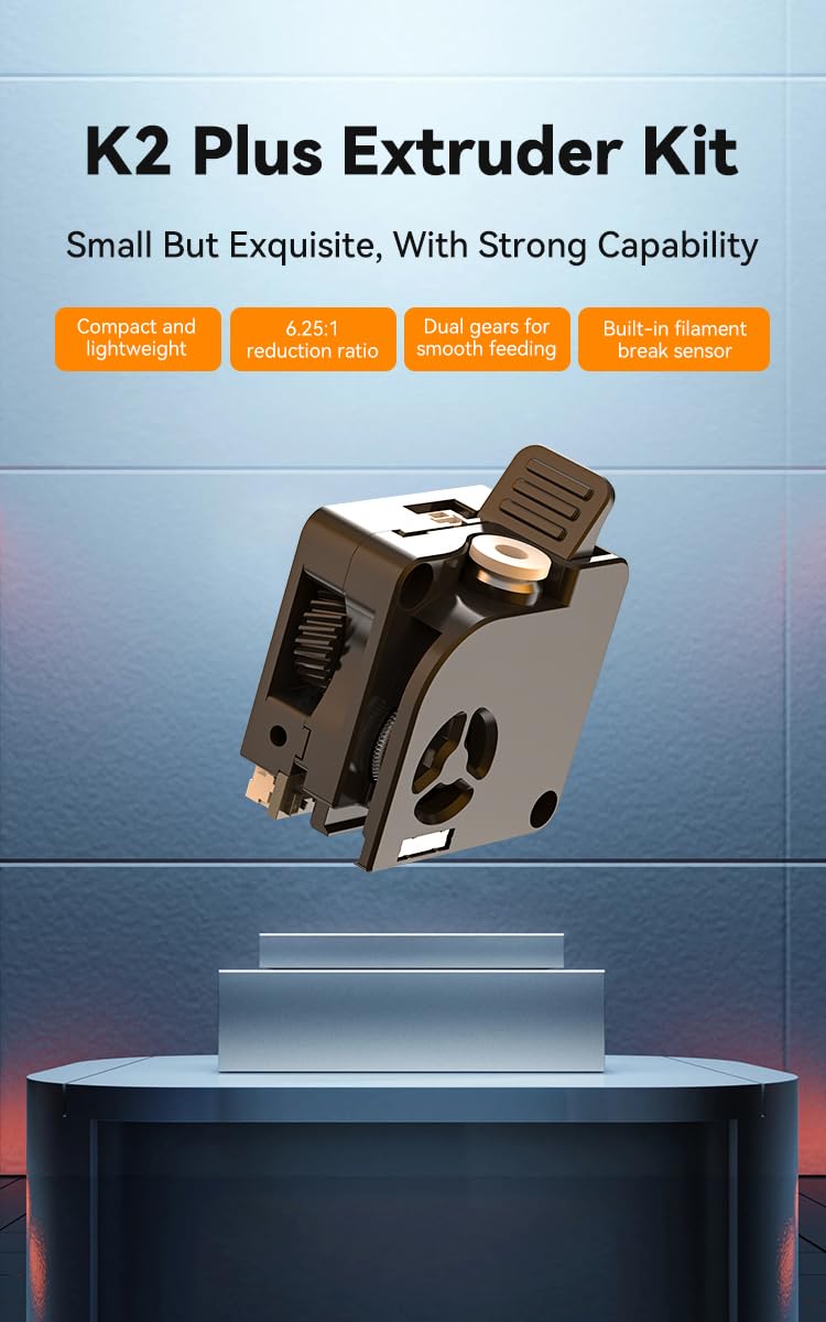 Creality K2 Plus Extruder Kit, Original 3D Printer Extruder Part for K2/ K2 Pro Combo, Dual Gear Extrusion with Filament Runout Sensor, 6.25:1 Gear Ratio 80N Force for Smooth & Precision Filament Feed S(Extruder for K2 Plus)