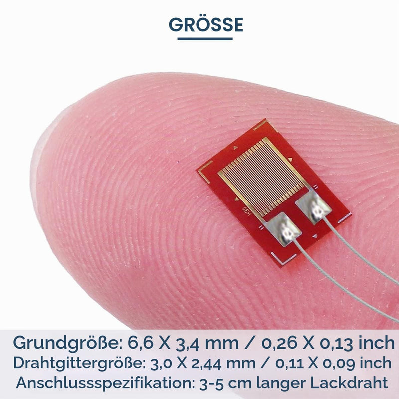 Pack of 10 BF350-3AA 350 Ohm High Precision Pressure Resistance Film Strain Gauges for Pressure Sensor, Load Cell with 20 Pieces DMS Connector