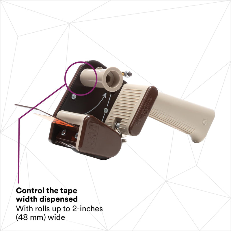 3M Scotch Low Noise Tape Dispenser H150 for Quiet or Recurrent Use, Pistol Grip Design, High-Impact Resistant, 2 in,Gray 2 inches