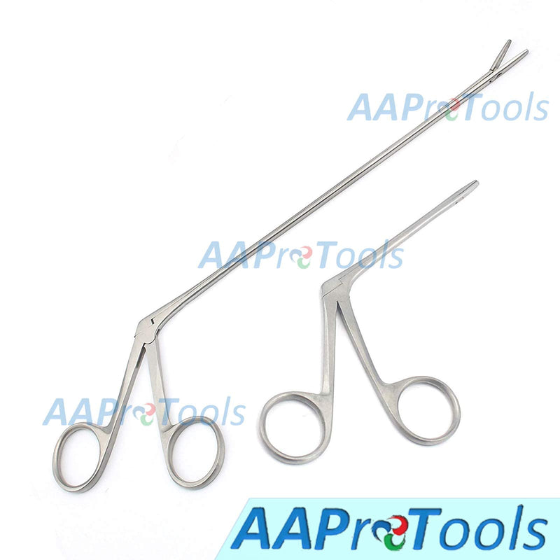 [Australia - AusPower] - 2 Pcs Hartman Micro Alligators Forceps 3.3" and 8" ENT Ear Serrated Stainless Steel Insruments 