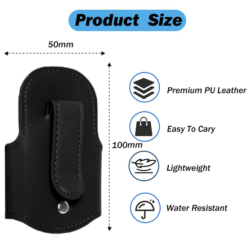 [Australia - AusPower] - Magnetic Stethoscope Holder Clip Secure Hands-Free Pu Leather Lightweight Portable Holster for Physicians, Nurses, EMT, Students. Compatible for 3M Littmann & Most Stethoscope (Black) Black 