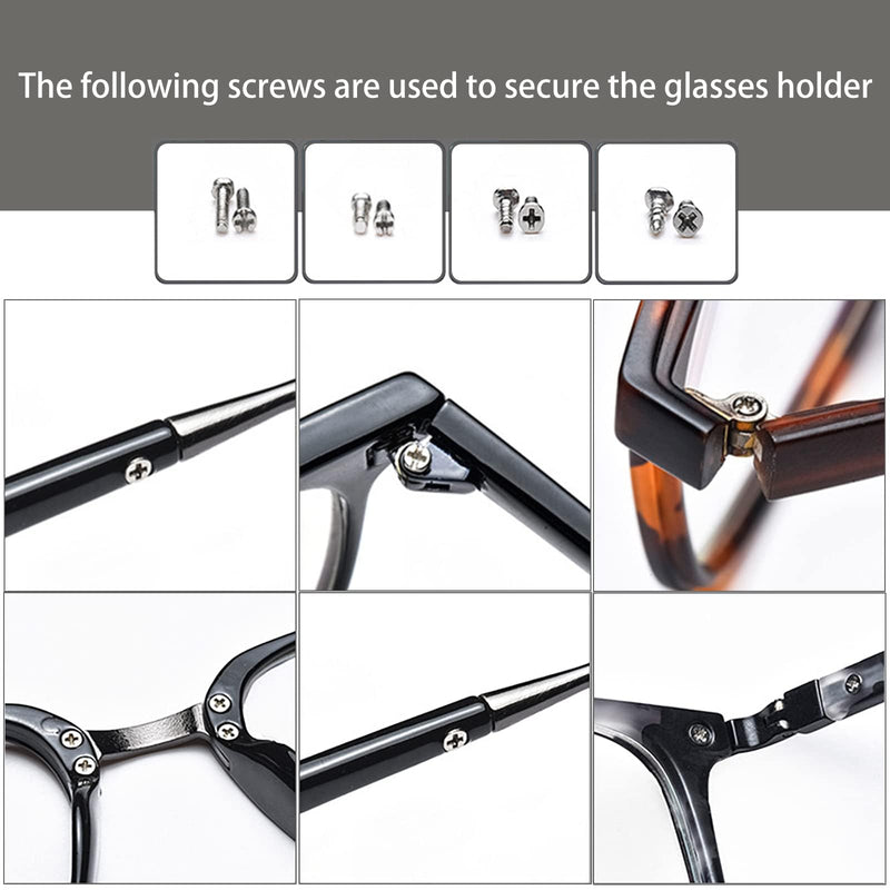 [Australia - AusPower] - Eyeglass Repair Kits, Eyeglass Repair Tools Kit Comes with 500 PCS of Glasses Screws, Silicone Nose Pads, Screwdriver Set and Screw Cap, Suitable The Repair of Most Styles of Glasses 