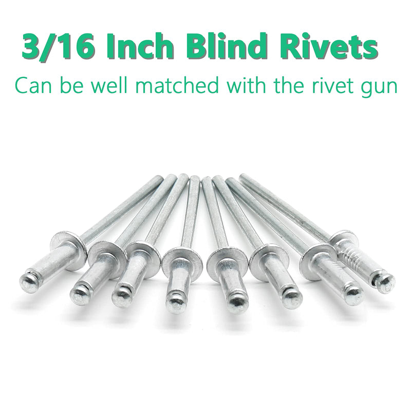 [Australia - AusPower] - 100Pcs Aluminum Pop Rivets 3/16" x 3/8" (Diameter x Grip Length), Dome Head Blind Rivets for Sheet Metal Automotive Railway 3/16" x 3/8" (Diameter x Grip Length) 