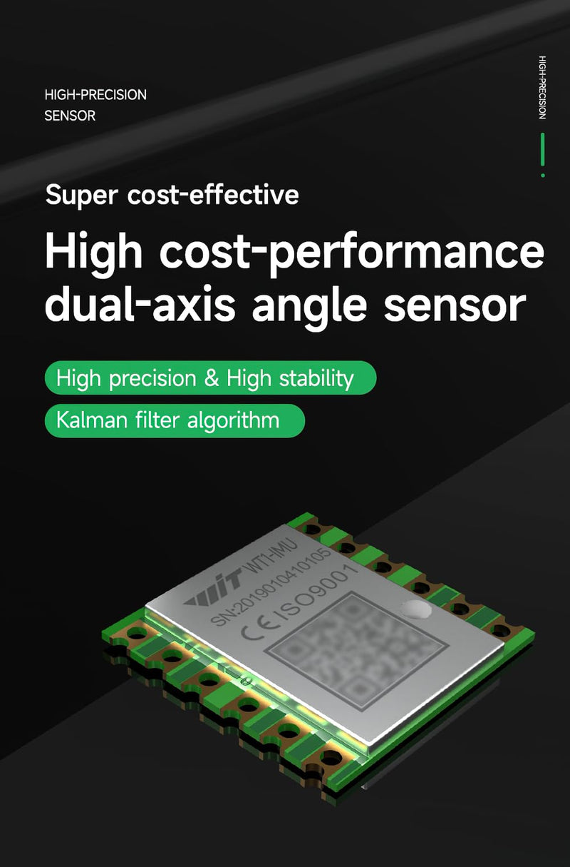 [Australia - AusPower] - [Arduino Acce Sensor+Inclinometer] WT1-IMU ICM42607 High Precision Dual-Axis Inclinometer Tilt Angle(X 180°, Y 90°) with Kalman Filter Low Power, 2-axis MPU6050 USB IMU AHRS Module 