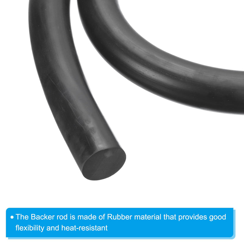 [Australia - AusPower] - PATIKIL 7/8 Inch x 3.3 Feet Backer Rod, Hard Solid Nitrile Rubber Rope Caulk Crack Gaps Joint Filler Weather Stripping for Home Construction, Industrial Equipment Gasket DIY?Black 